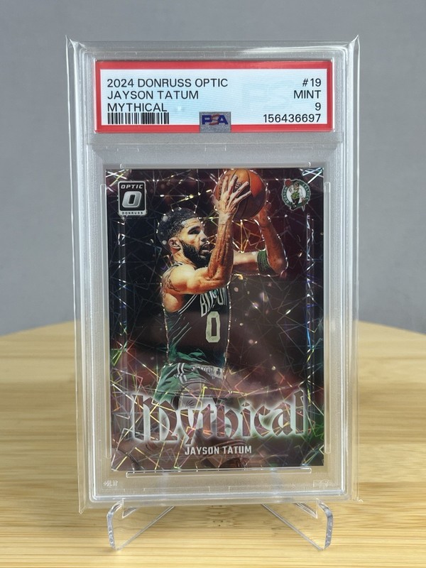 2024-25 Donruss Optic #19 Jayson Tatum PSA 9 Mythical Case Hit Celtics view 1