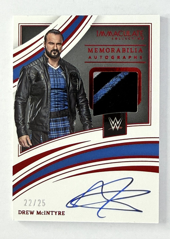 2022 Panini Immaculate DREW MCINTYRE WWE Collection Patch Auto /25 MA-DMI