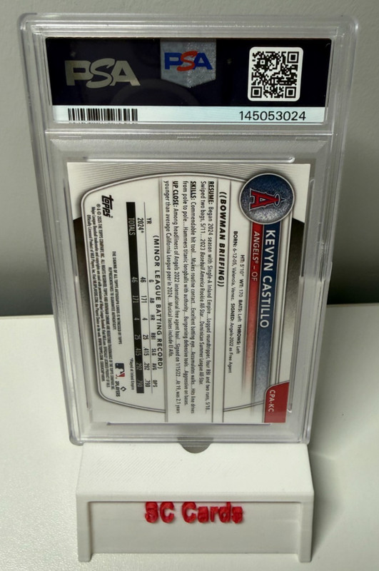 Kevyn Castillo 2025 Bowman Chrome 1st Orange Shimmer Refractor Auto /25 PSA 9 view 2