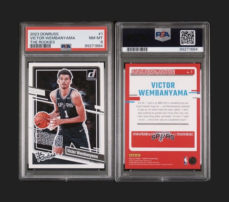 Panini Donruss 2023-24 The Rookies Victor Wembanyama #1 RC Spurs PSA 8