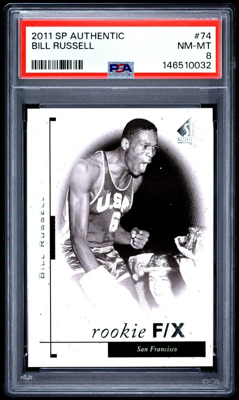 2011 SP Authentic Bill Russell #74 PSA 8