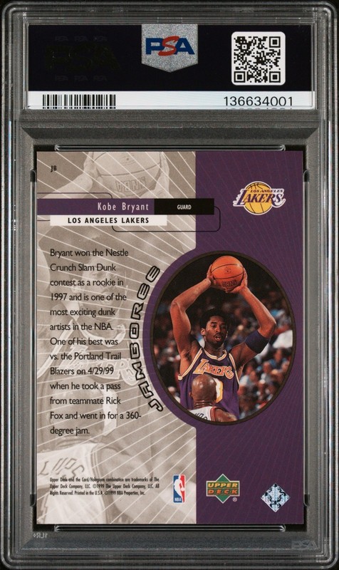 1999-00 Upper Deck UD Jamoboree Kobe Bryant #J8 PSA 10 Mamba view 2