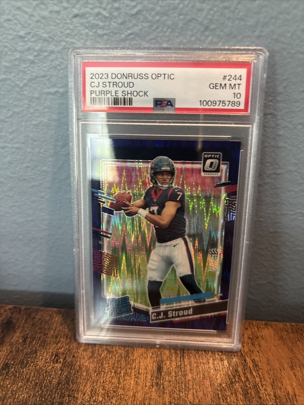 2023 Panini Donruss Optic  C.J. Stroud Purple Shock Prizm PSA 10