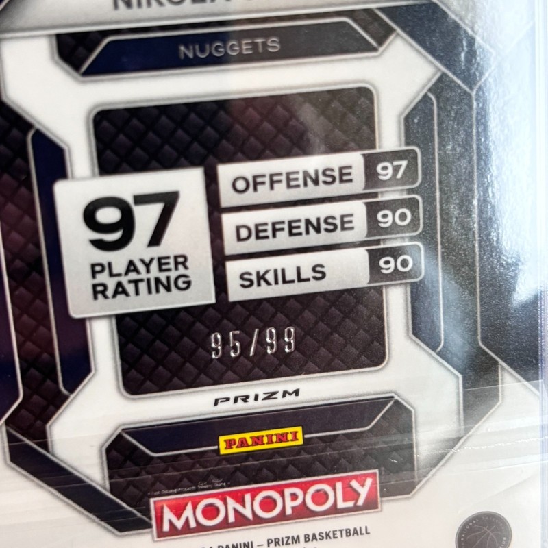 Nikola Jokic Prizm PSA 10 #d/99 2023 Monopoly #PS1 All Star Red Parallel Nuggets view 2