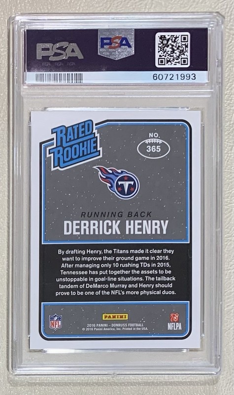 2016 Panini Donruss #365 Derrick Henry PSA 10   (RC) view 2