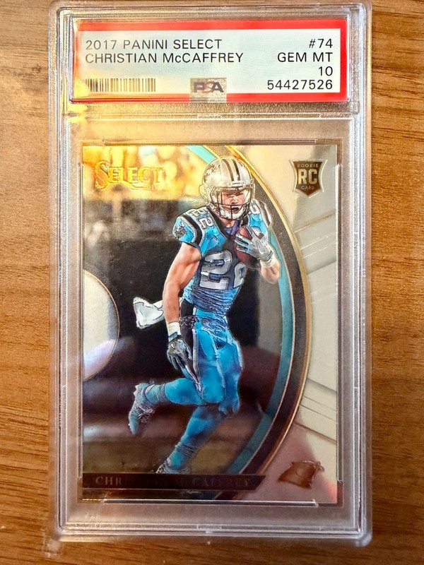 2017 PANINI SELECT ROOKIE CARD #74 CHRISTIAN McCAFFREY PSA 10 RC GEM MT PANTHERS