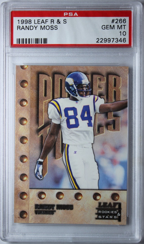 1998 Leaf Rookies & Stars Randy Moss ROOKIE Card #266 RC PSA 10