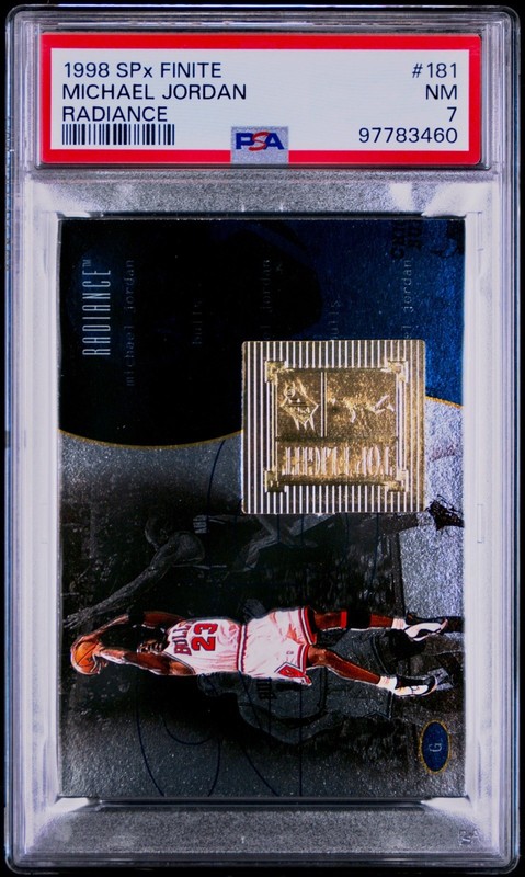 1998 SPx Finite Radiance Michael Jordan Top Flight #181 #/1130 PSA 7 LOW POP