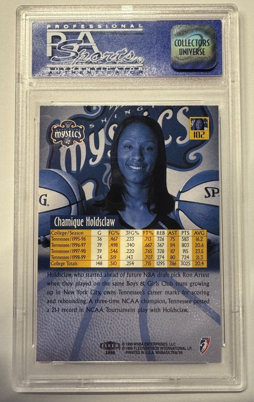 1999-00 Fleer Ultra WNBA #102 Chamique Holdsclaw Rookie Card RC PSA 8 view 2