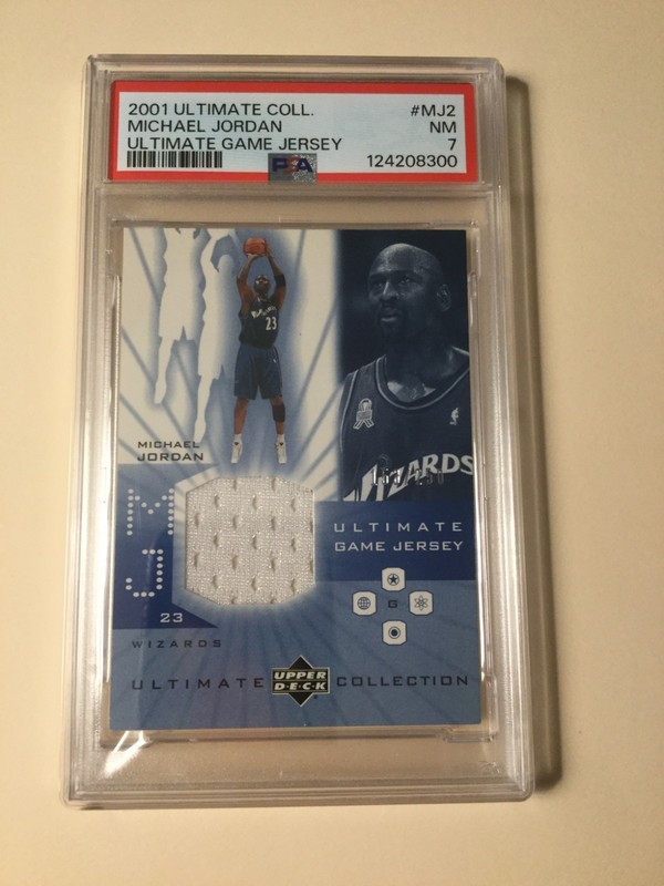 2001-02 Ultimate Collection Michael Jordan Game-Used Jersey # 153/250 PSA 7 NM