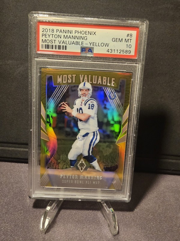 2018 Panini Phoenix Peyton Manning Most Valuable Yellow /25 PSA 10 Colts Pop 1