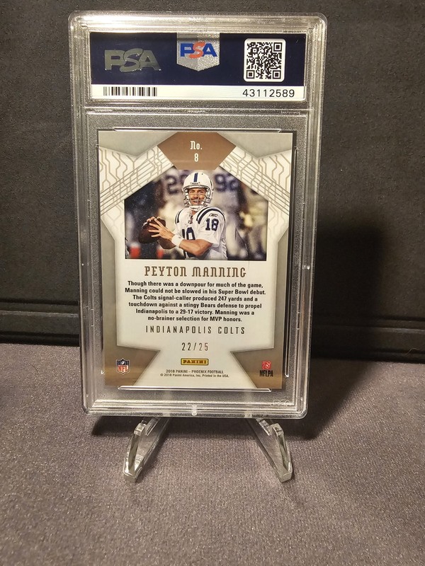 2018 Panini Phoenix Peyton Manning Most Valuable Yellow /25 PSA 10 Colts Pop 1 view 2