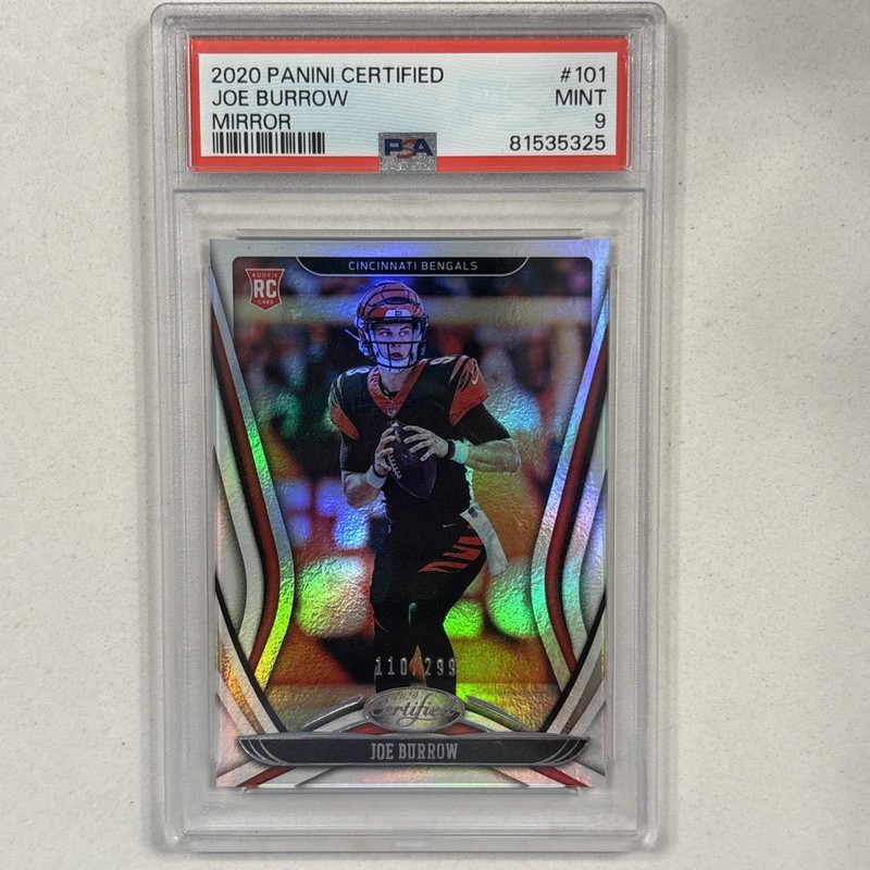 2020 Panini Certified Mirror - Joe Burrow Rookie (RC) /299 - PSA 9