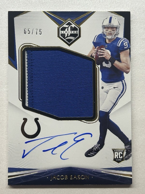 2020 Limited Jacob Eason Rookie Patch Auto RPA /75 Colts RC #155