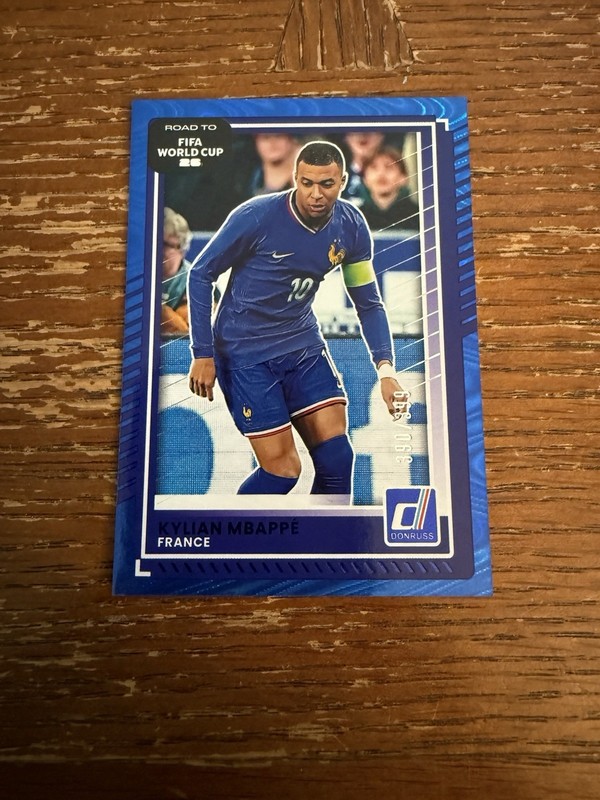 2025-26 Donruss Road to FIFA World Cup Kylian Mbappe Blue Swirl /399 #145 France