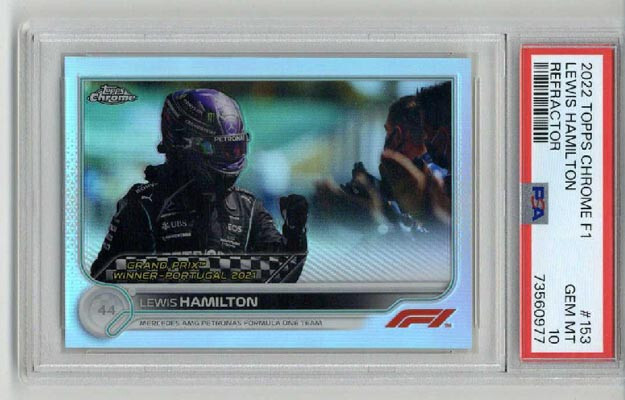 2022 TOPPS CHROME F1 FORMULA 1 REFRACTOR LEWIS HAMILTON PSA 10 LOW POP VERY RARE