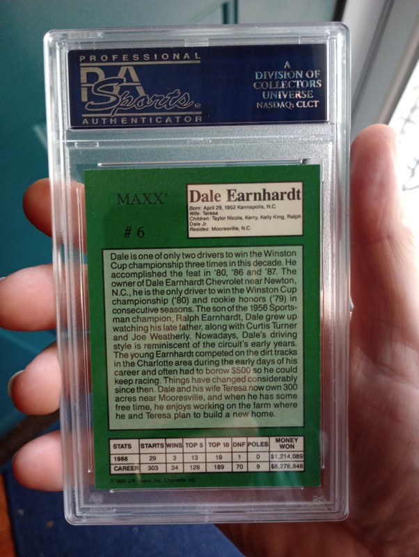 1989 Maxx Special Crisco Edition - Dale Earnhardt #6 (RC) PSA 9 Graded Card view 2
