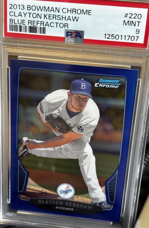 Clayton Kershaw 2013 Bowman Chrome Blue Refractor PSA 9 Dodgers #111/250