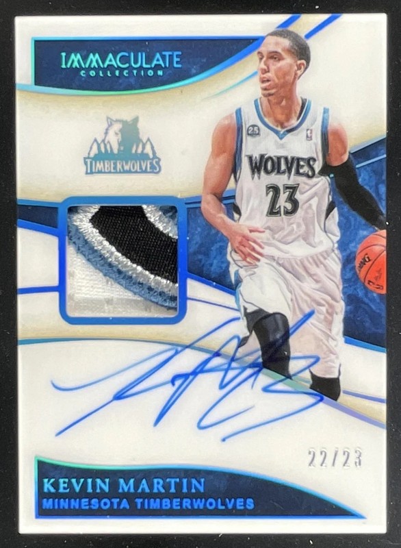 2019-20 Immaculate Collection Patch Jersey Number #PA-KMT Kevin Martin Auto /23 view 1