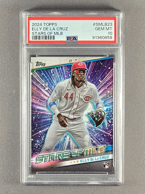 2024 Topps Stars of MLB #SMLB-23 Elly De La Cruz PSA 10 Rookie Card RC view 1