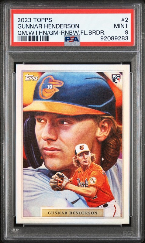 2023 Topps Game Within The Game #2 Gunnar Henderson Rainbow Foil /99 PSA 9 view 1