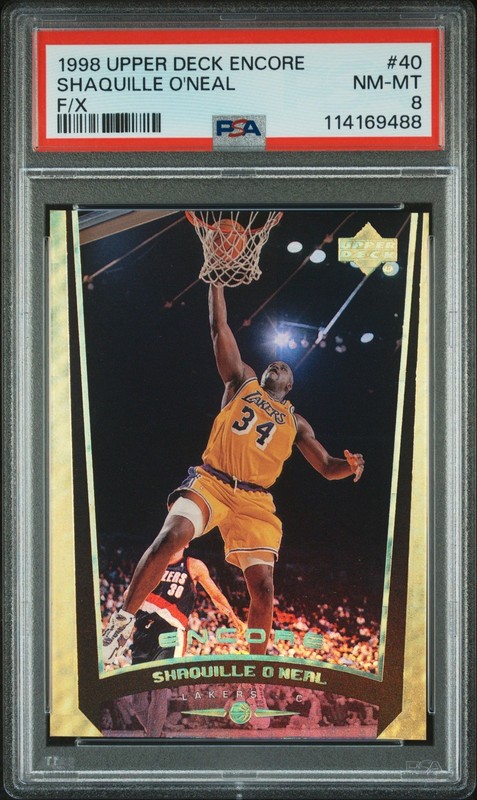 SHAQUILLE O'NEAL 1998 UPPER DECK ENCORE F/X GOLD /125 PSA 8 LAKERS