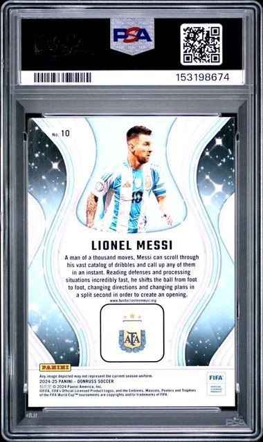 LIONEL MESSI 2024-25 Panini Donruss FIFA Magicians #10 PSA 8 NM-MT view 2