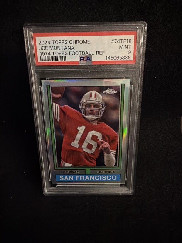 PSA 9 MINT 2024 TOPPS CHROME 1974 REFRACTOR JOE MONTANA