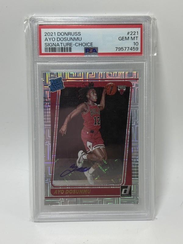 #221 Ayo Dosunmu 2021 Donruss Auto Rookie Signature PSA 10