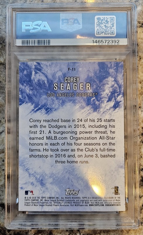 🔥 Corey Seager Fire RC PSA 10 🔥 2016 Topps Update Series #F-11 view 2