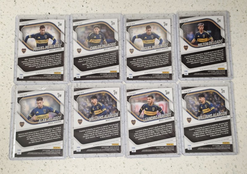 2025-26 Panini Prizm FIFA Boca Juniors Lot Of 19 /125, /149, /199, RC, Silvers view 2