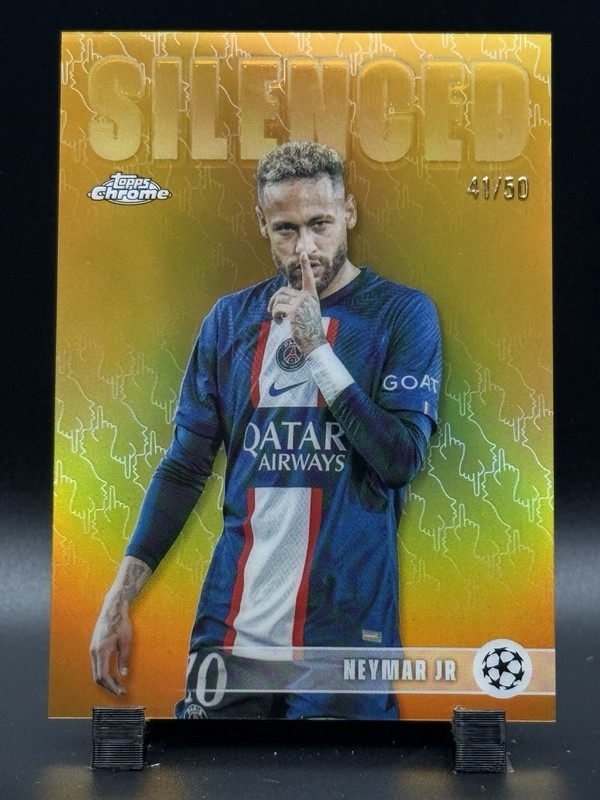 2025-26 Topps Chrome UCC - Neymar Jr /50 GOLD Refractor SSP Silenced PSG Brazil