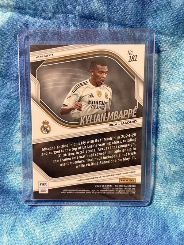 2025-26 Panini Prizm FIFA Kylian Mbappe Prizm Silver Mosaic #181 Real Madrid view 2