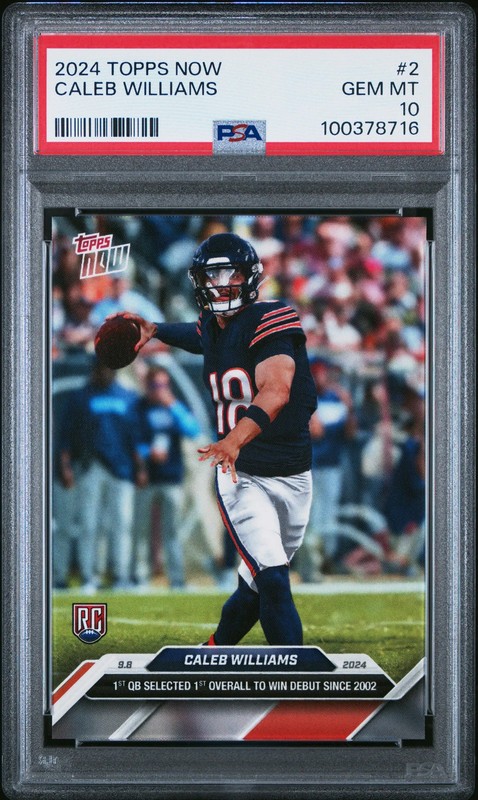 2024 Topps Now Caleb Williams #2 Rookie PSA 10