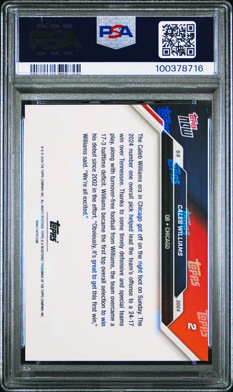 2024 Topps Now Caleb Williams #2 Rookie PSA 10 view 2
