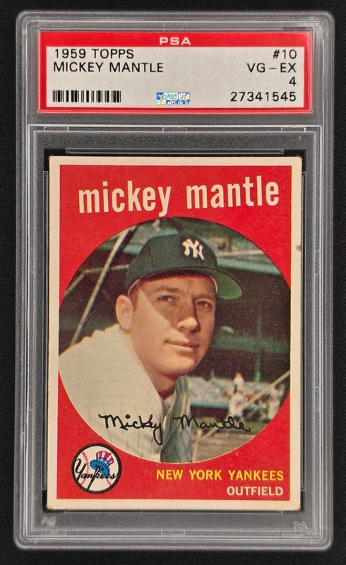 Mickey Mantle - AMAZING CENTERING - Topps 1959 #10 PSA 4 VG-EX New York Yankees
