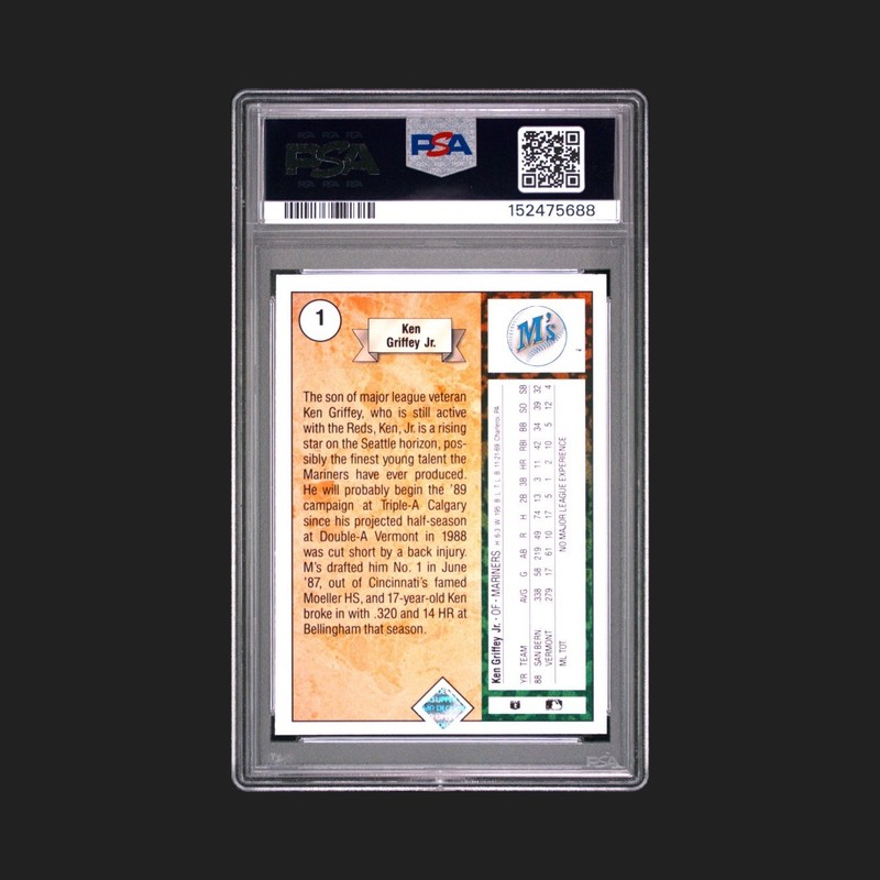 Ken Griffey Jr 1989 Upper Deck Star Rookie #1 PSA 8 view 2
