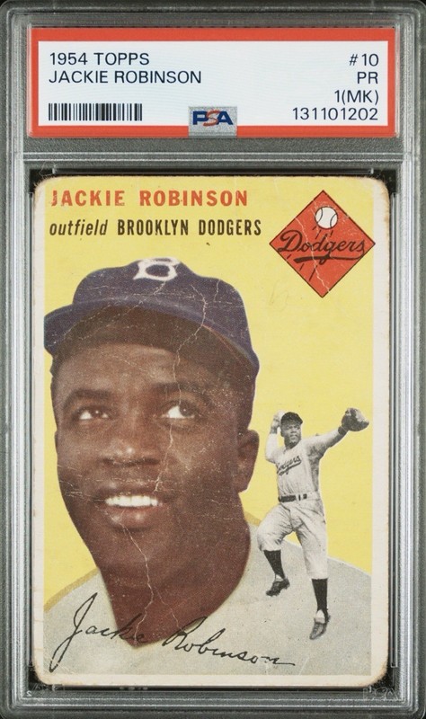 PSA 1 (mk) 1954 Topps #10 Jackie Robinson Brooklyn Dodgers HOF!