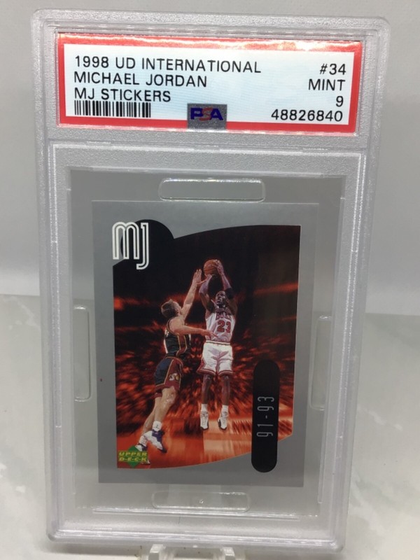 1998 UD International Stickers #34 Michael Jordan PSA 9 (4 in all grades)