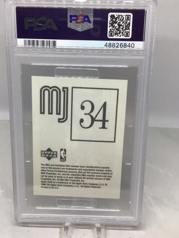 1998 UD International Stickers #34 Michael Jordan PSA 9 (4 in all grades) view 2