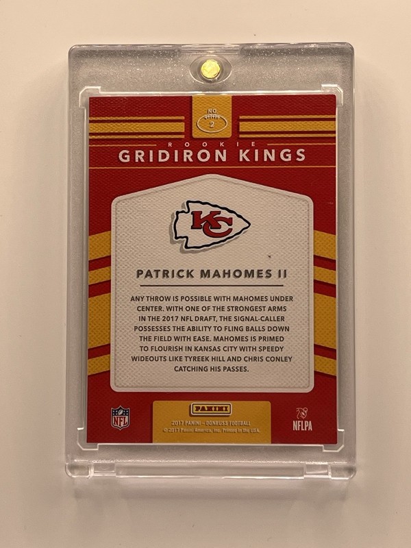 2017 Panini Donruss Rookie Gridiron Kings Patrick Mahomes II (RC) Chiefs view 2