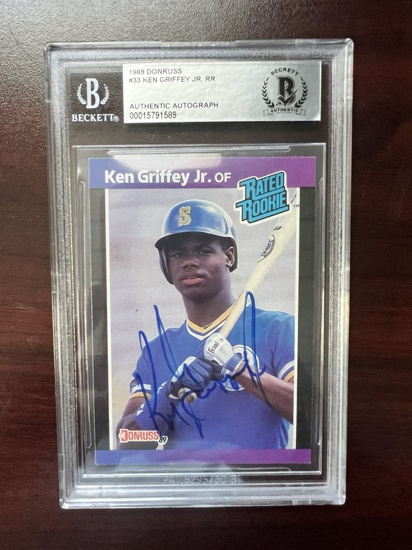 1989 Donruss #33 Ken Griffey RR Rated Rookie Beckett Authentic Autograph