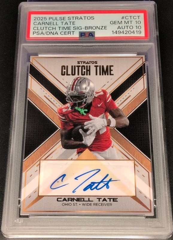 POP 1 PSA 10/10  01/10 2025 Carnell Tate Autograph #CT-CT Titans RC AU ALPHA