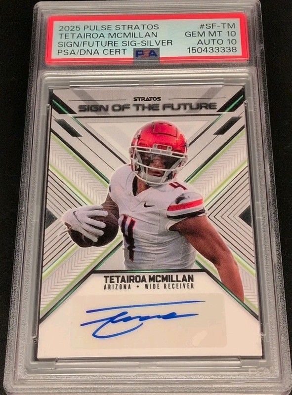 PSA 10/10 POP 1 2025 Pulse Stratos Tetairoa McMillan Auto #SF-TM /20 PANTHERS