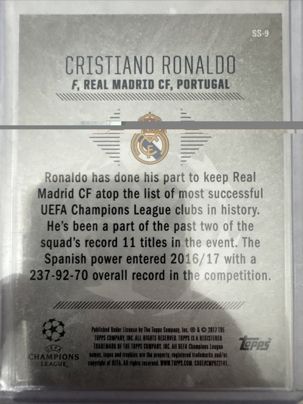 2016-17 Topps UEFA Champions League Showcase - Steadied Success Cristiano... view 2