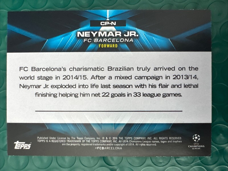 2015-16 Topps UEFA Champions League Showcase - Championship Pedigree Neymar... view 2