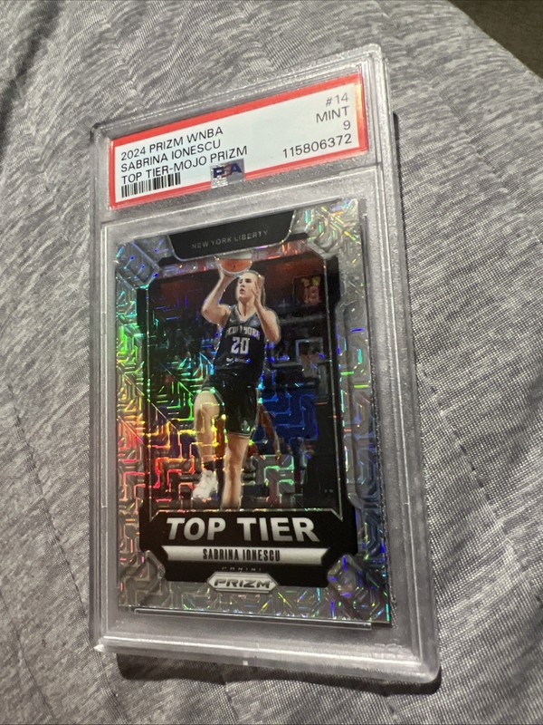 2024 PANINI PRIZM WNBA TOP TIER MOJO PRIZM #14 SABRINA IONESCU 15/25 PSA 9