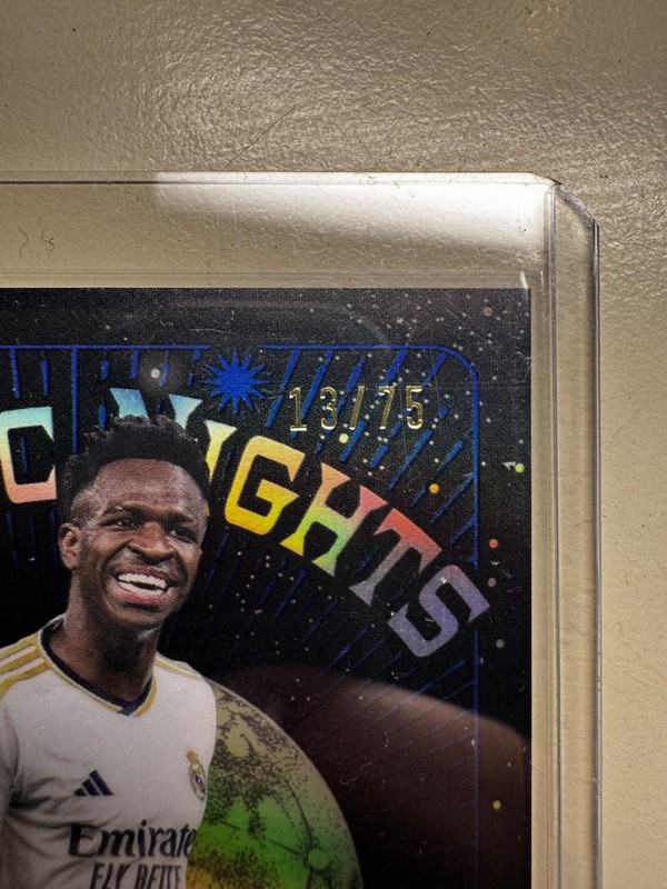 2024 Topps Merlin Vini Jr. Mystic Nights /75 Real Madrid #MN-4 CASE HIT SP view 2