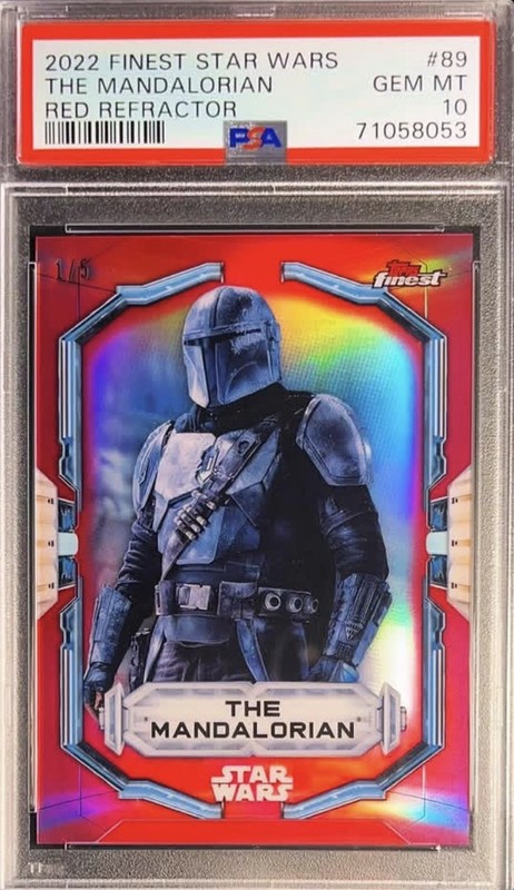 2022 Star Wars Finest The Mandalorian Red Refractor #1/5 Alpha PSA 10 POP 1