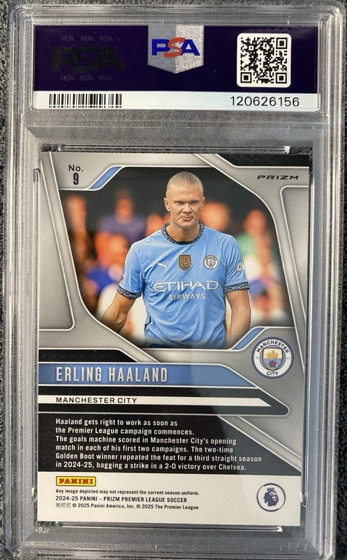 2024-25 Panini Prizm Premier League Erling Haaland #9 Snake Skin Prizm view 2